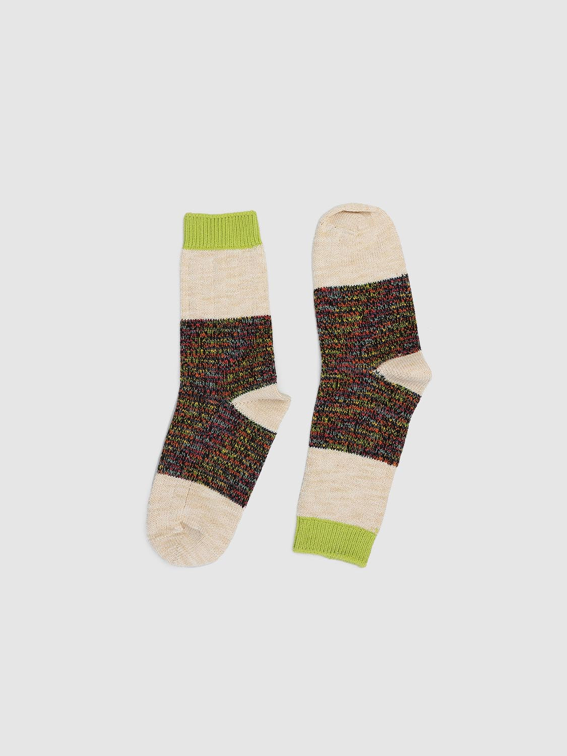 Contrast Colorblock Ribbed Socks