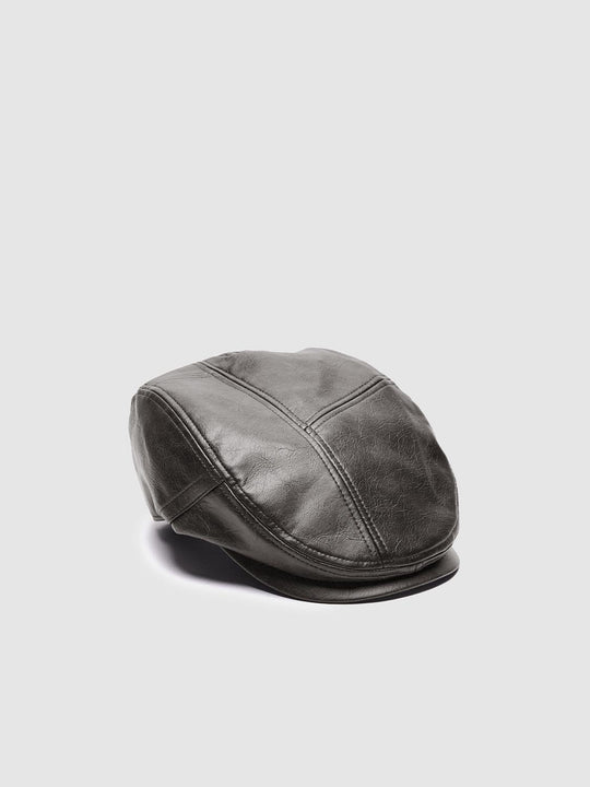 Vegan Leather Flat Cap