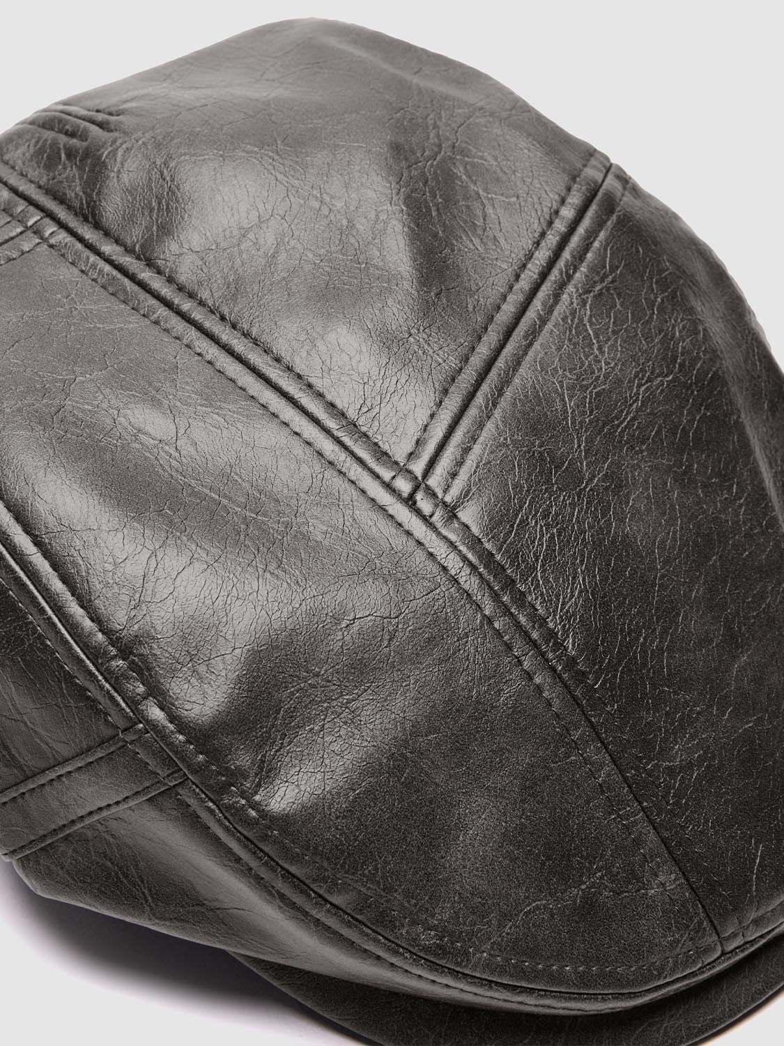 Vegan Leather Flat Cap