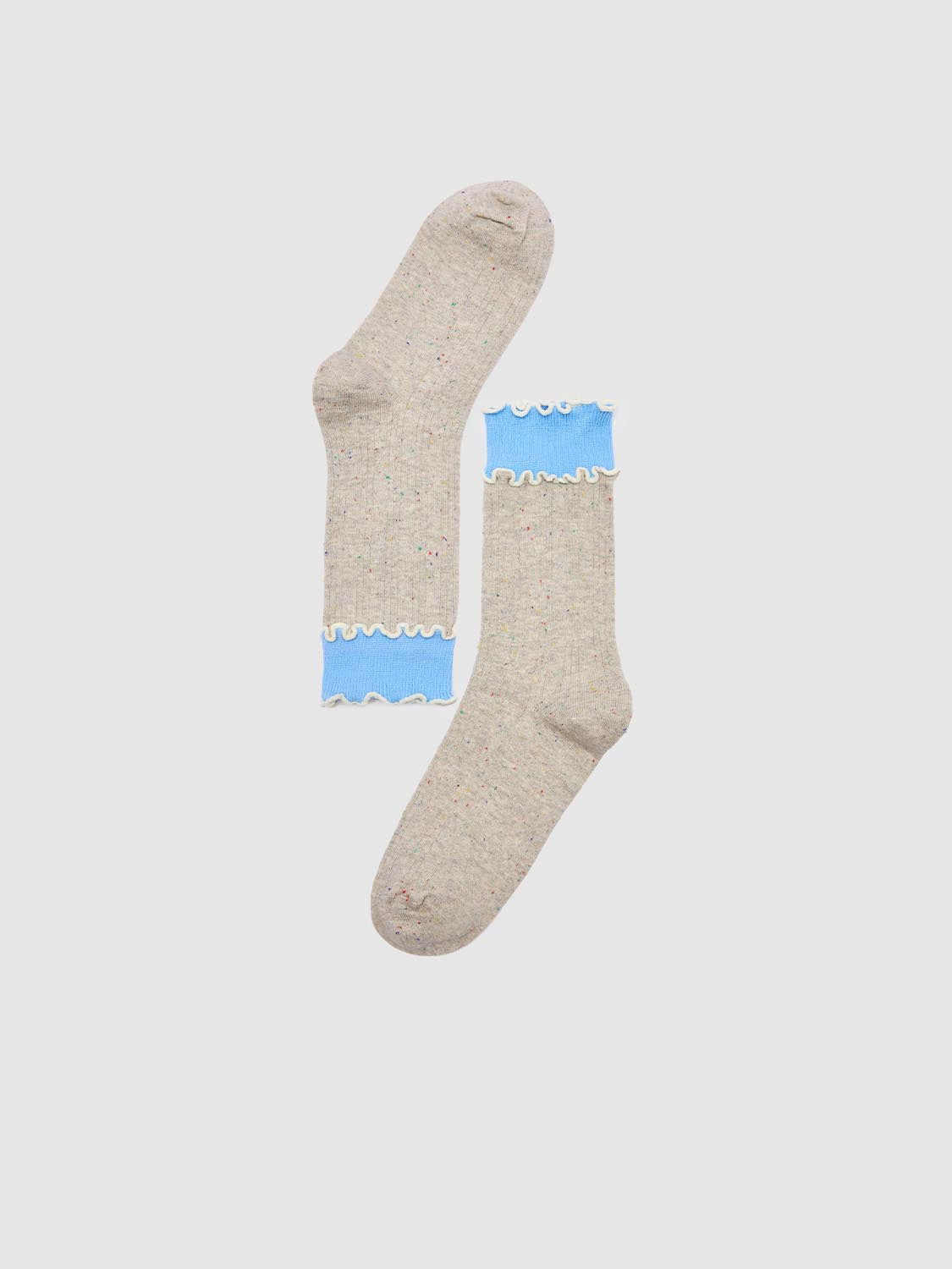 Frill Top Dot Ribbed Socks