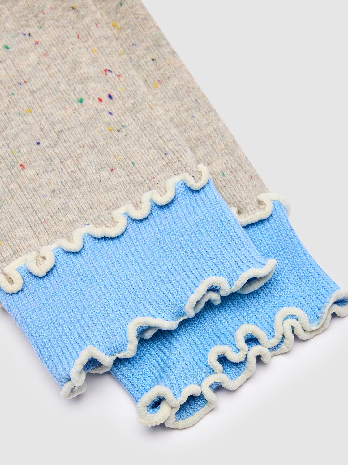Frill Top Dot Ribbed Socks