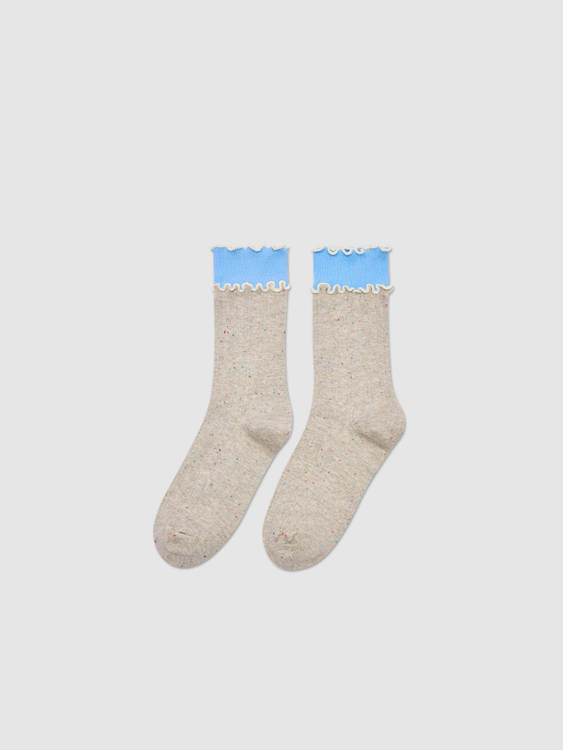 Frill Top Dot Ribbed Socks