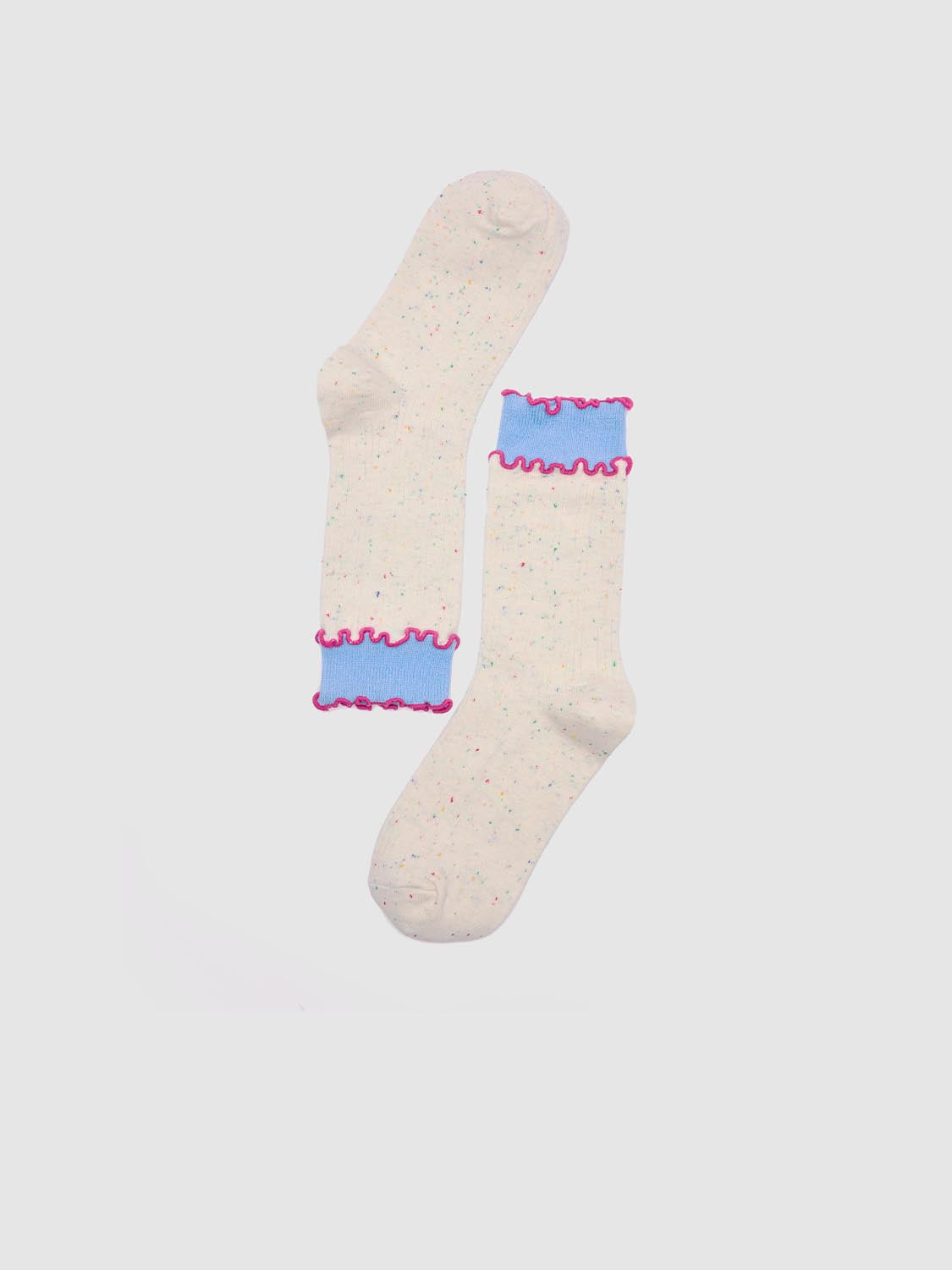Frill Top Dot Ribbed Socks