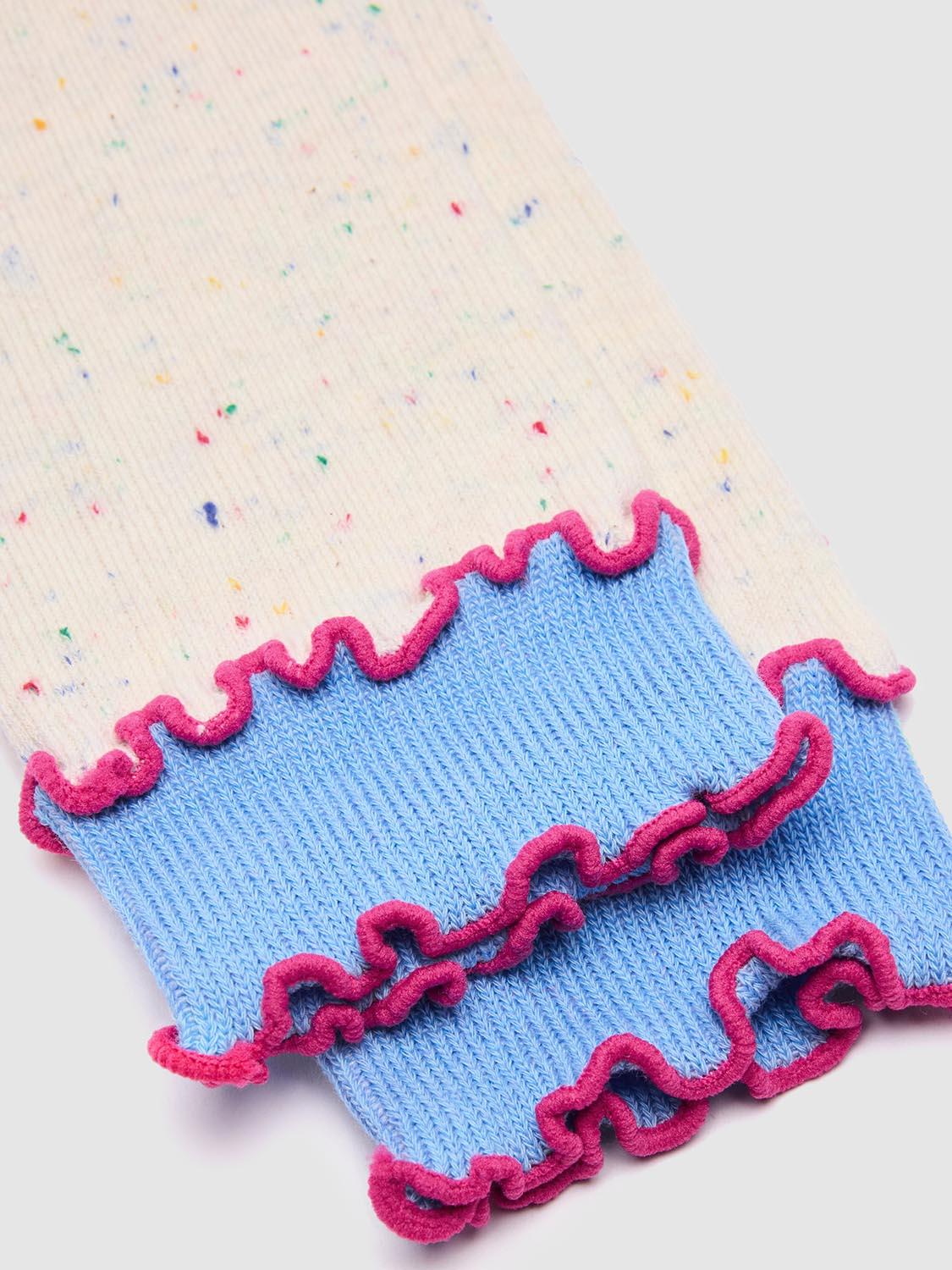 Frill Top Dot Ribbed Socks