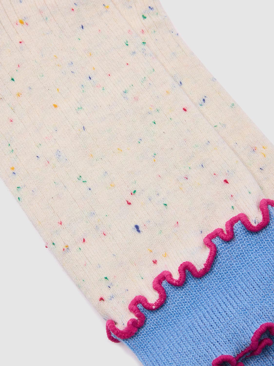 Frill Top Dot Ribbed Socks