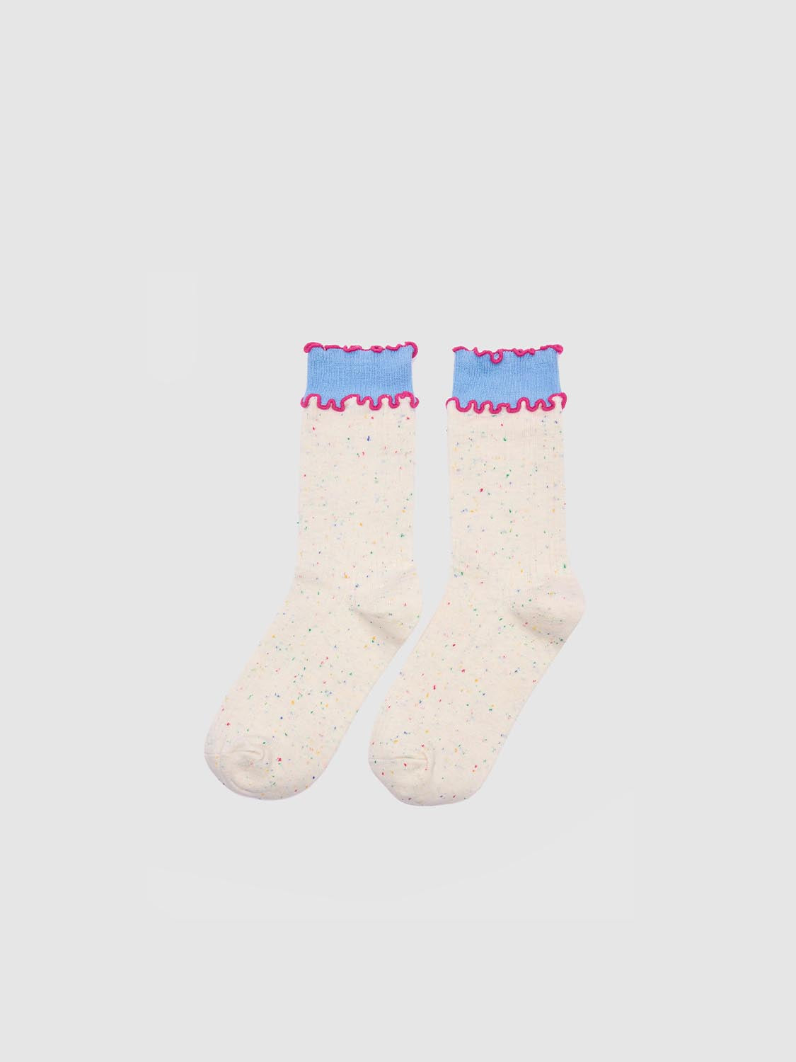 Frill Top Dot Ribbed Socks