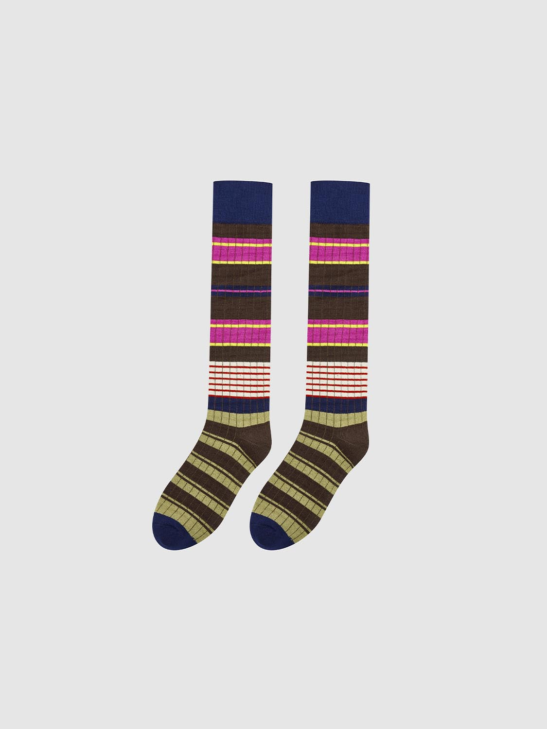 Contrast Striped Knee High Socks