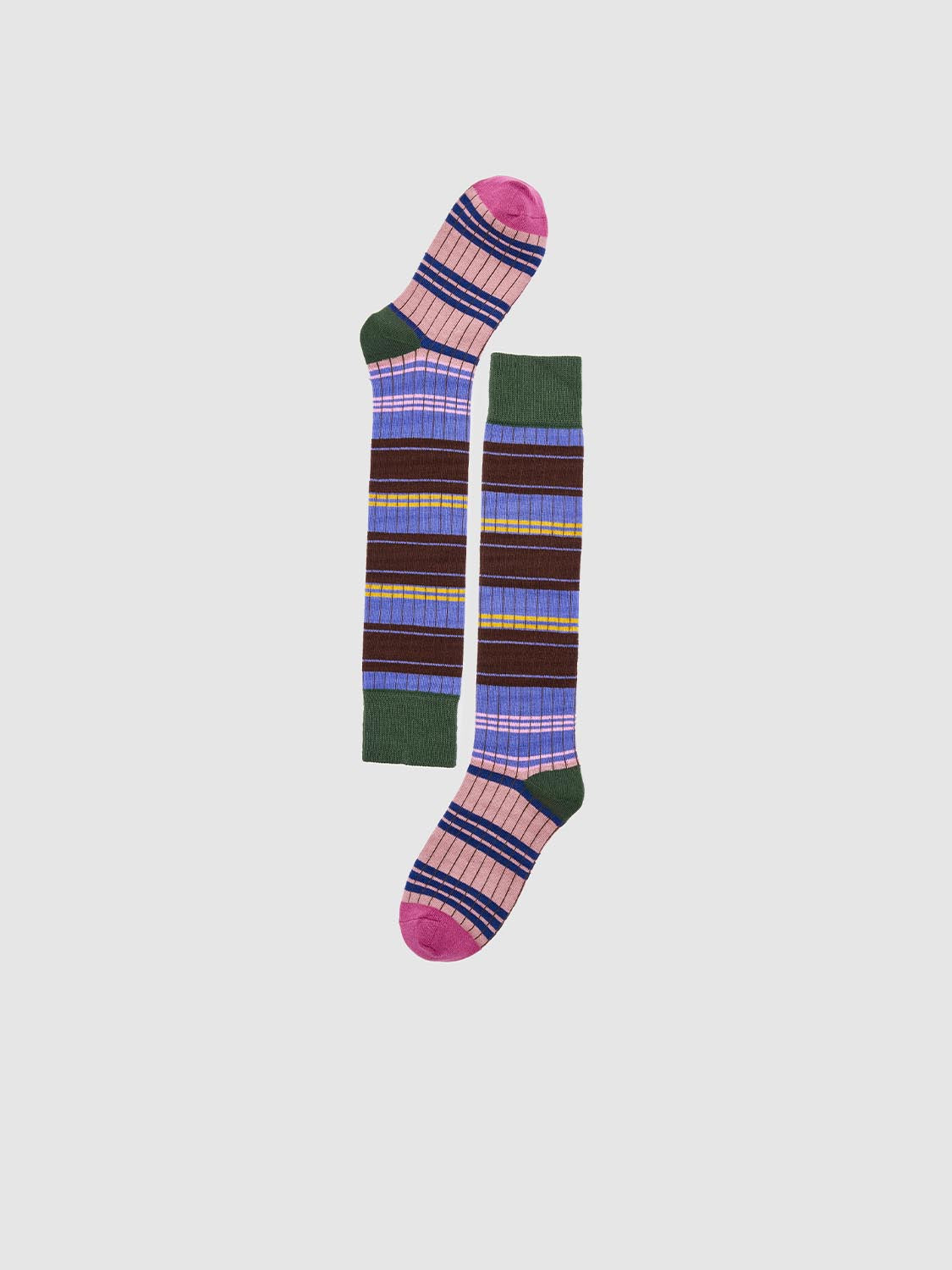 Contrast Striped Knee High Socks