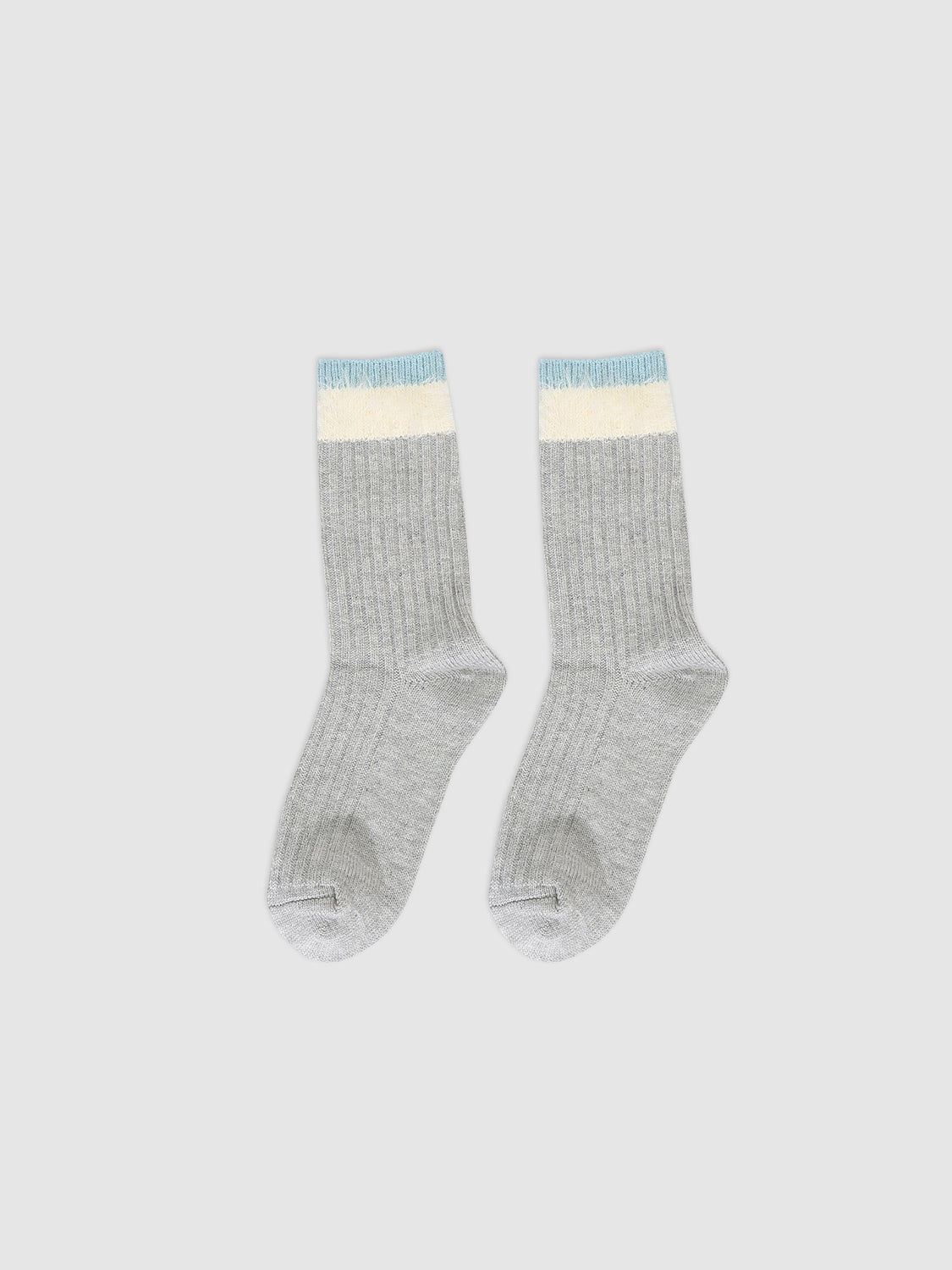 Contrast Fluffy Hem Ribbed Socks