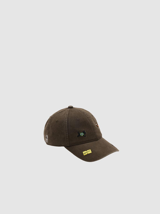 Multi Pattern Embroidered Washed Cotton Baseball Cap