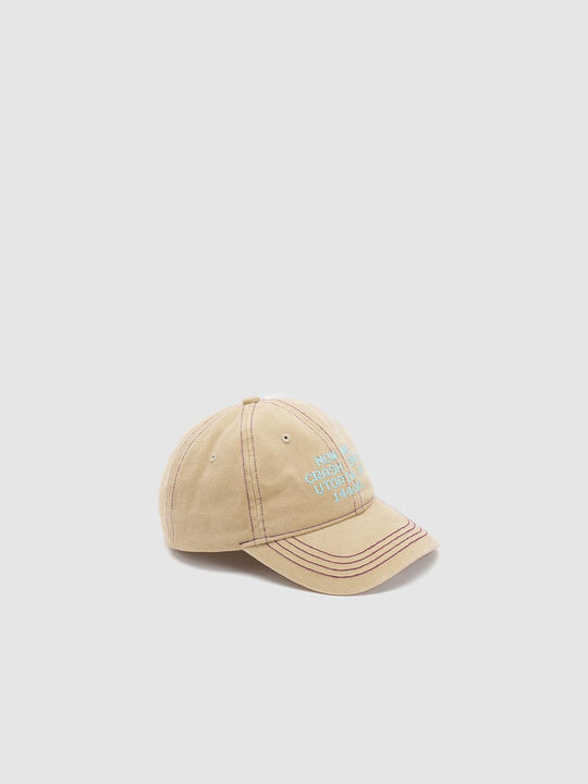 Contrast Stitch Letter Embroidered Washed Cotton Cap