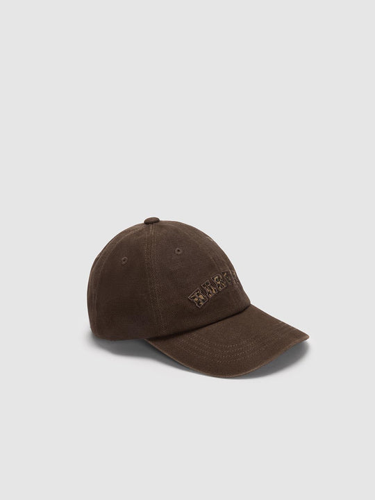 Textured Logo Patch Six-Panel Cotton Cap
