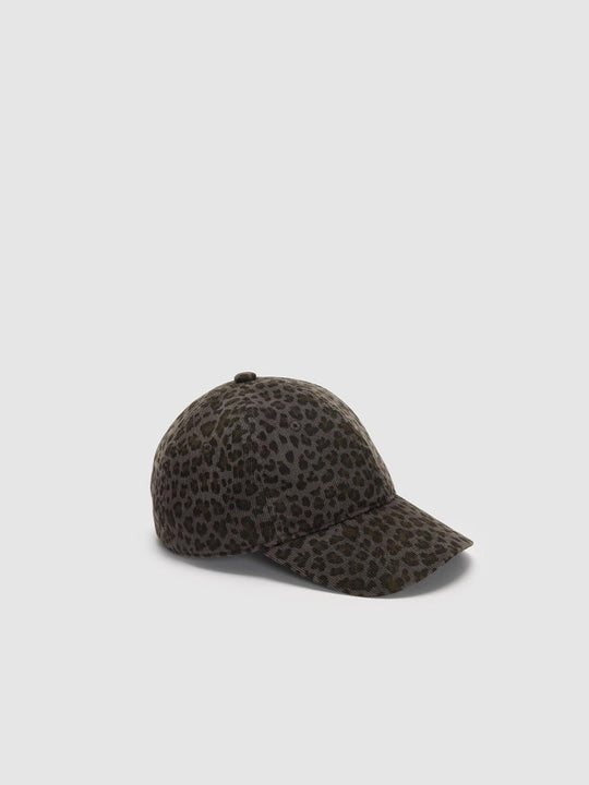 Leopard Print Cotton Cap with Curved Brim