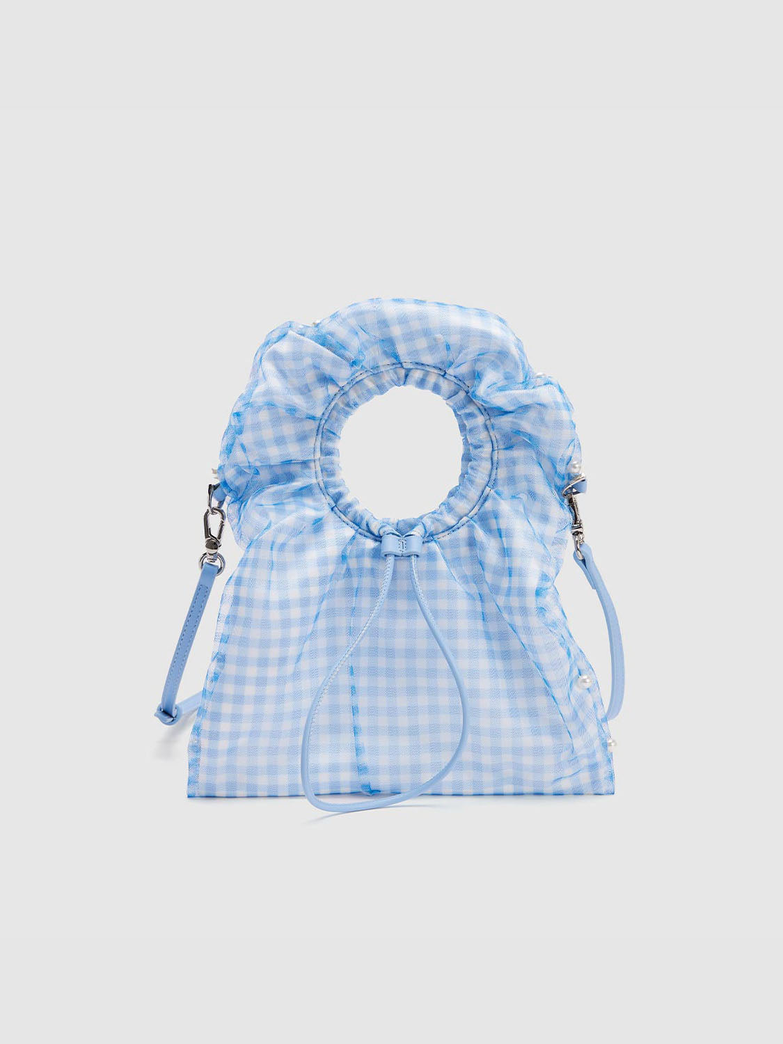 Plaid Pearl Decor Shoulder Bags