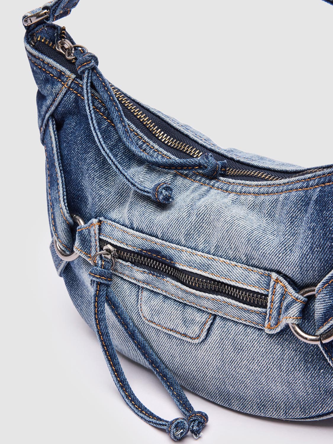 Denim Crescent Crossbody Shoulder Bags