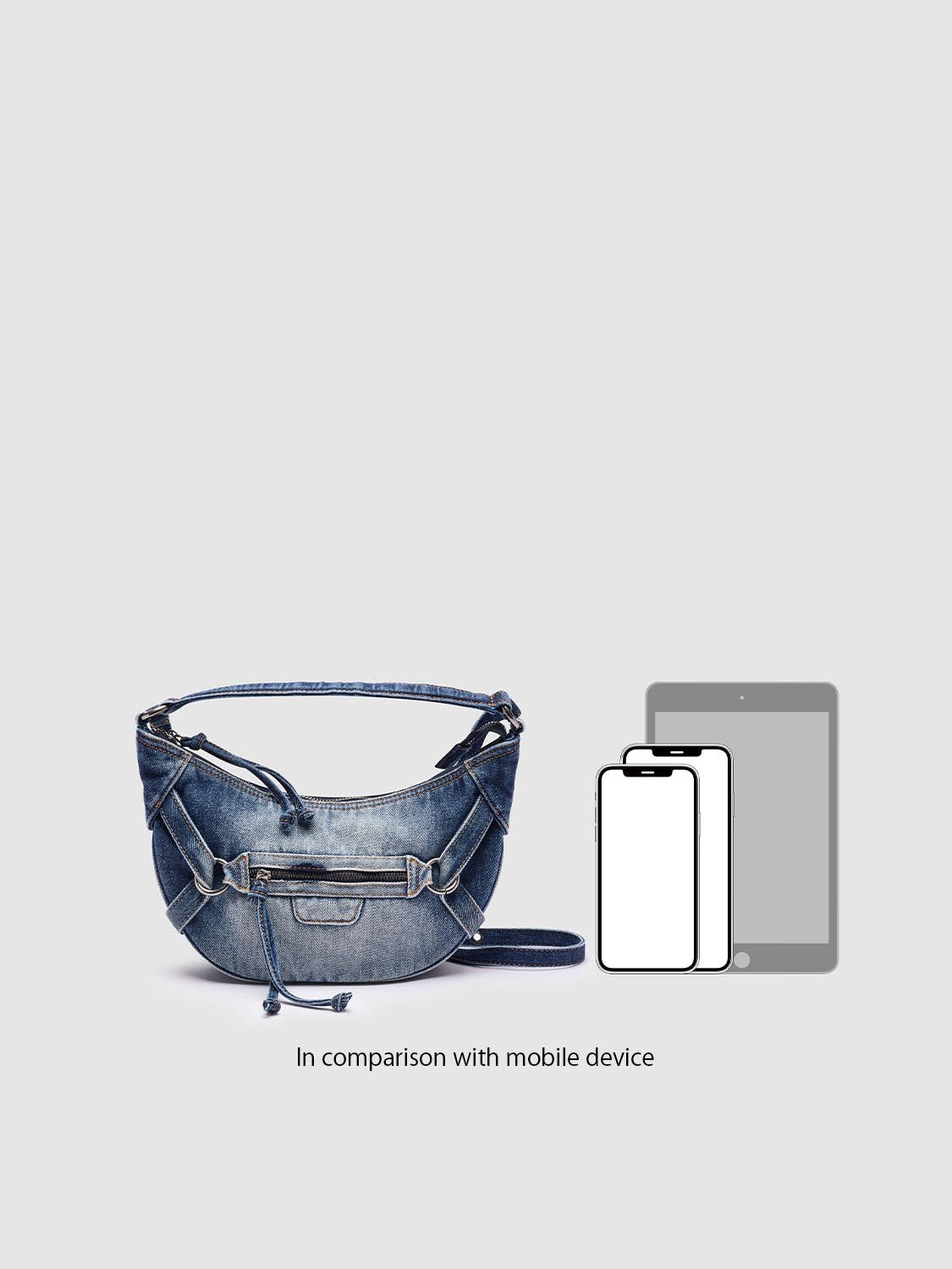 Denim Crescent Crossbody Shoulder Bags