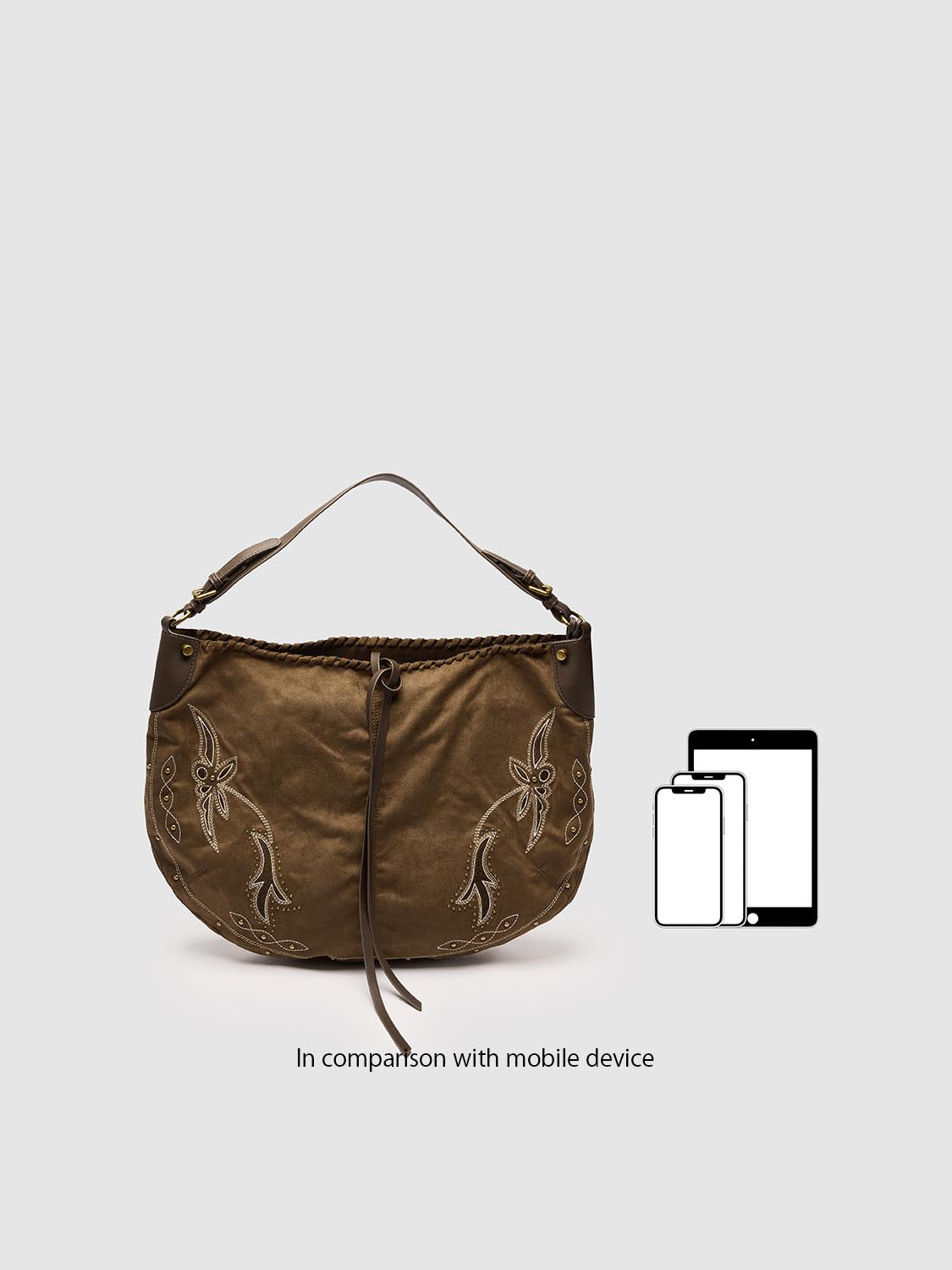 Oversize Embroidered Studded Shoulder Bags