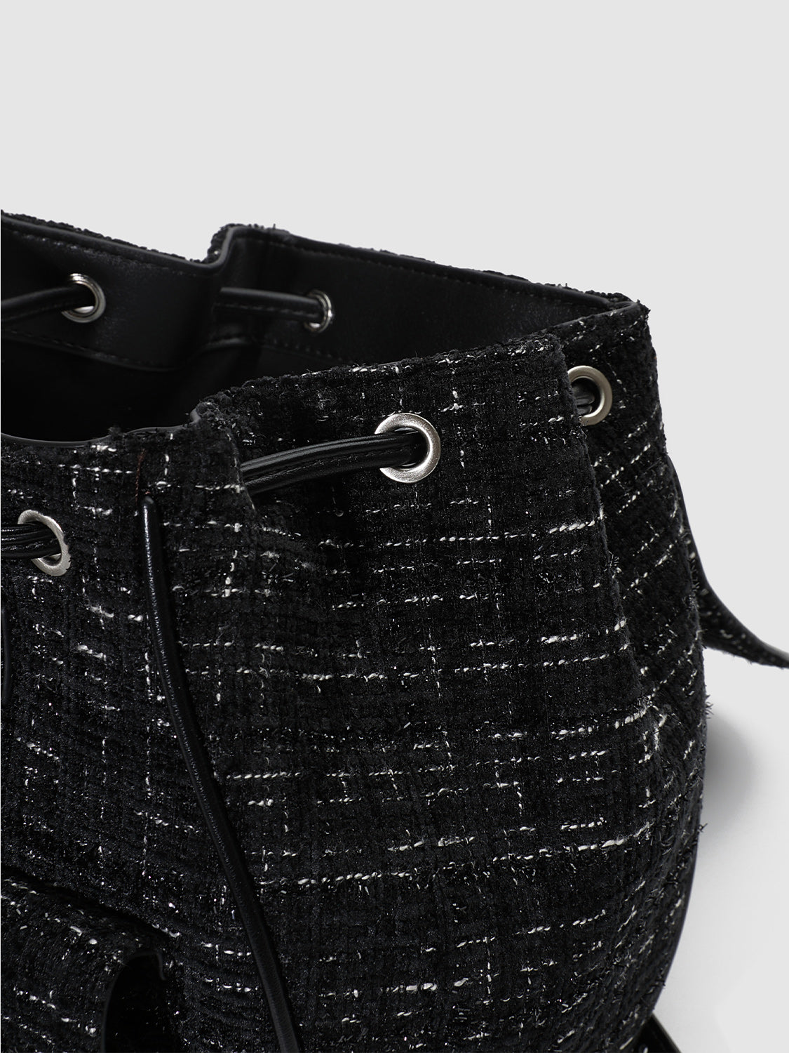 Chain Detail Tweed Backpacks