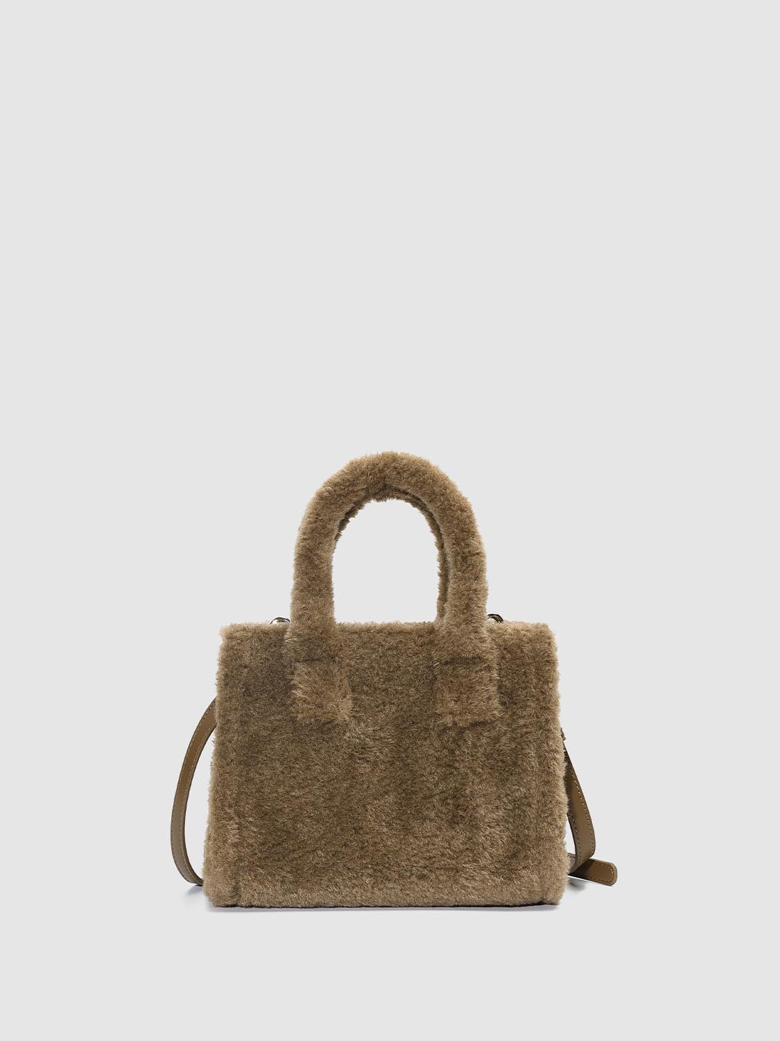 Faux Fur Handle Shoulder Bags