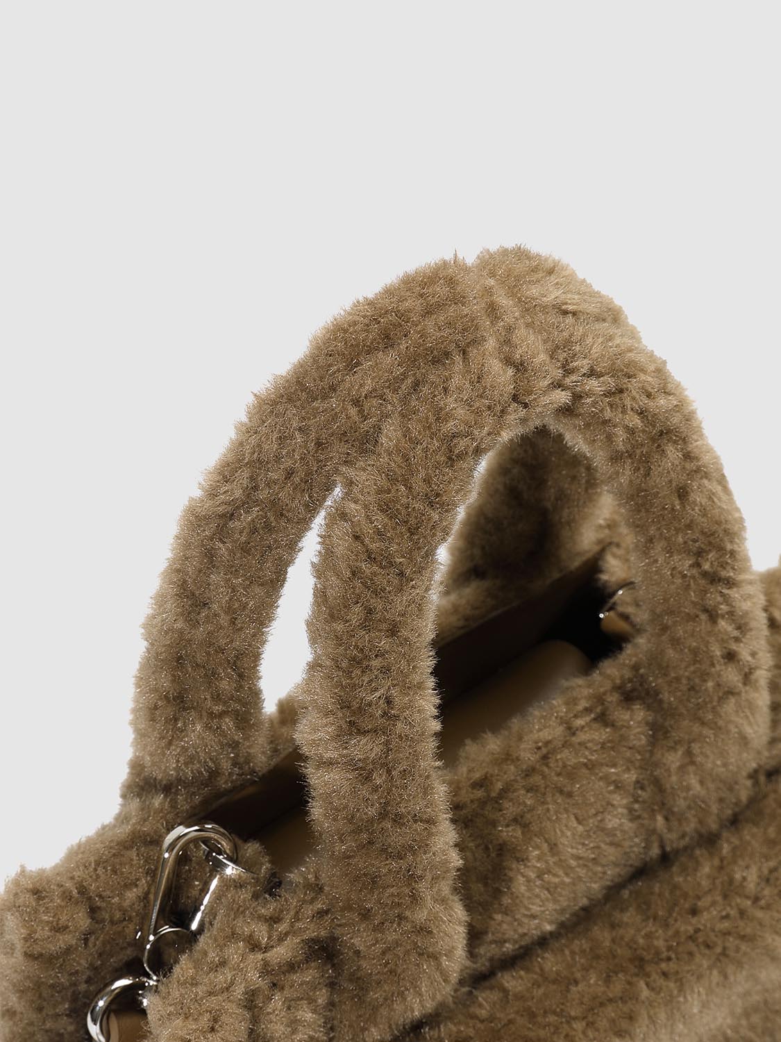 Faux Fur Handle Shoulder Bags