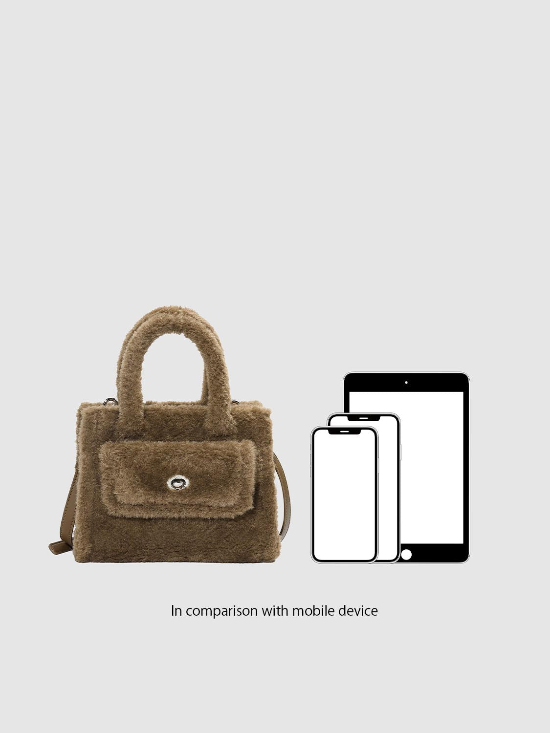 Faux Fur Handle Shoulder Bags