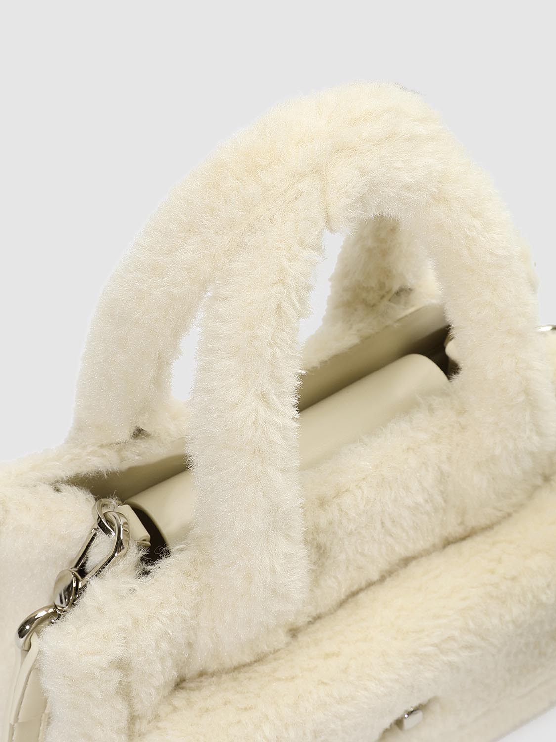 Faux Fur Handle Shoulder Bags