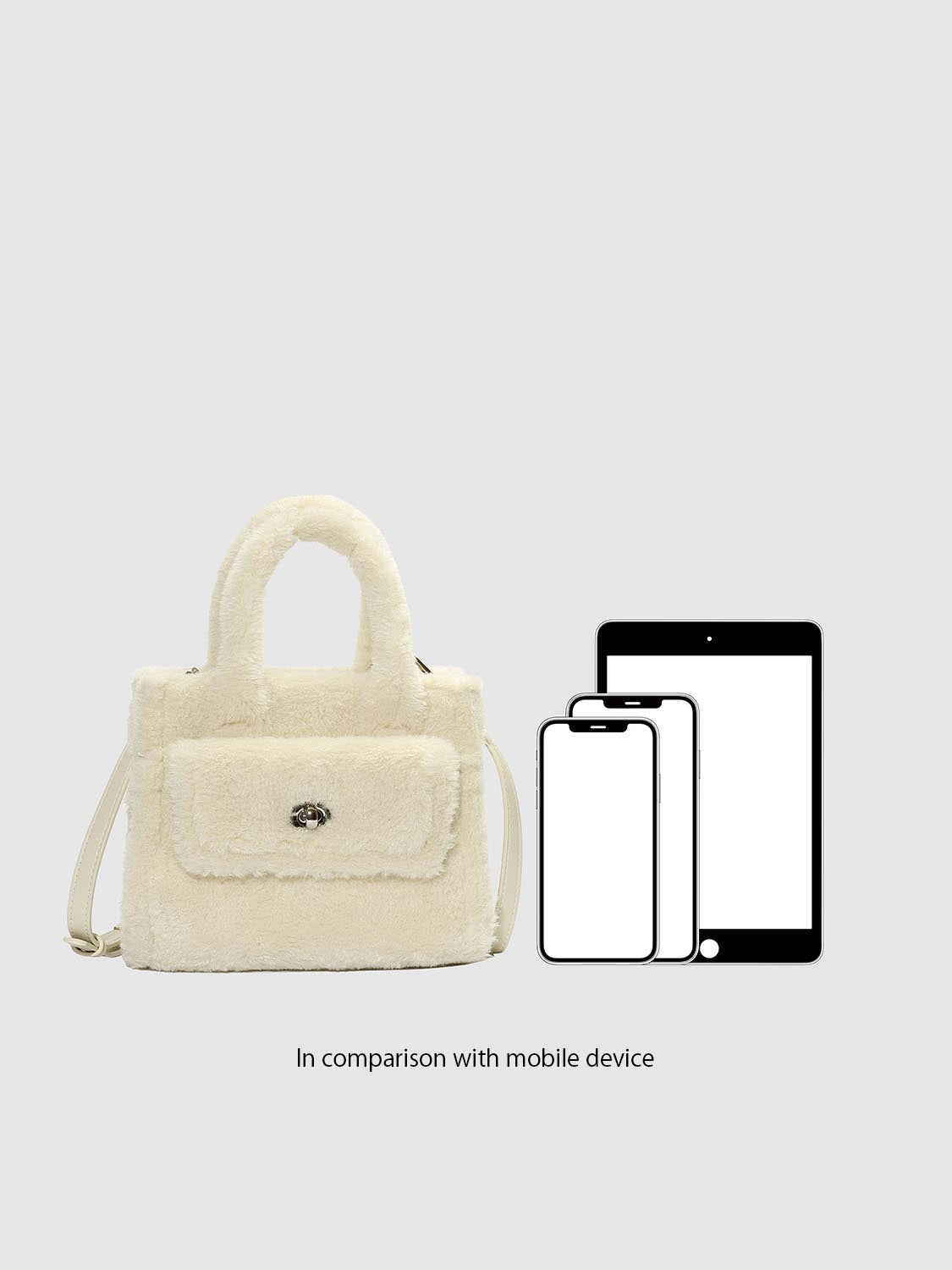 Faux Fur Handle Shoulder Bags