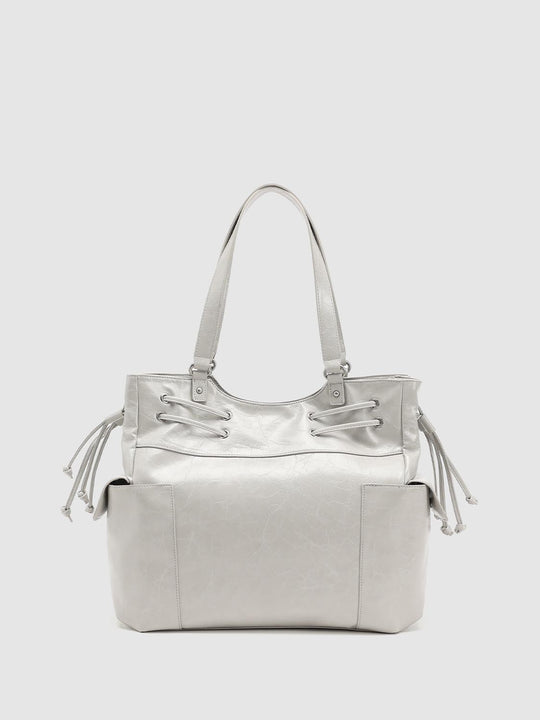 Faux Leather Oversize Drawstring Shoulder Bag