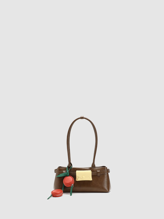 Charm Detail Handle Shoulder Bowling Bags