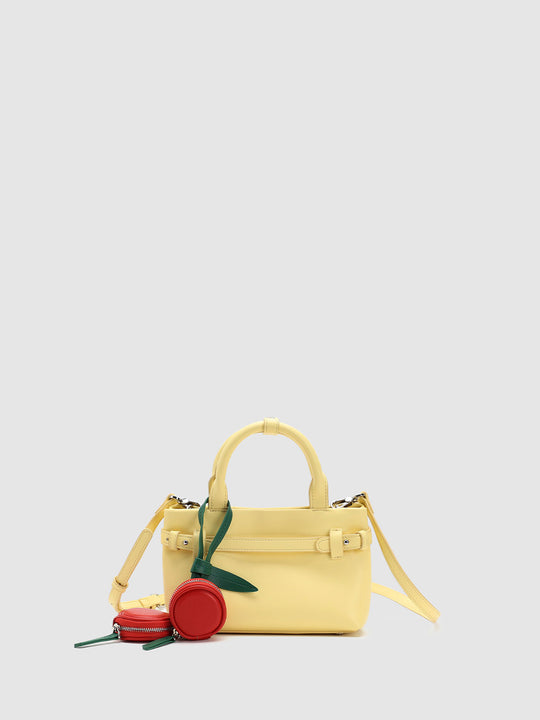Faux Leather Textile Lining Shoulder Bag