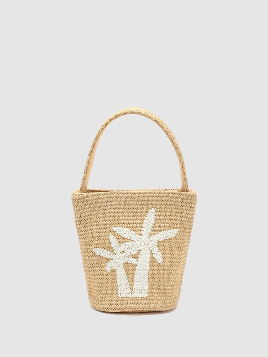 Embroidered Handle Shoulder Weave Bags