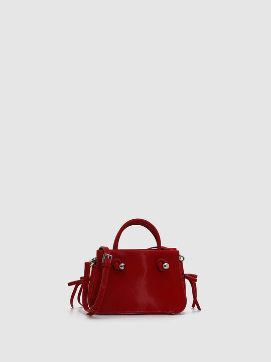 Faux Leather Bow Detail Handle Shoulder Bags