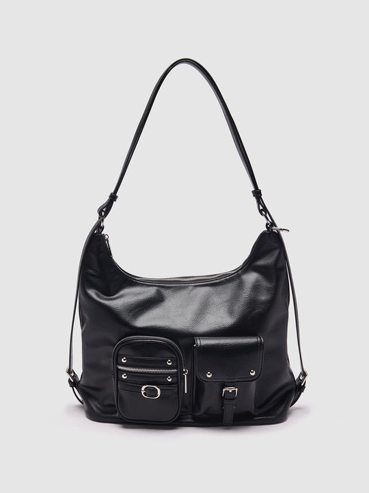 Faux Leather Multi-Pocket Shoulder Bags