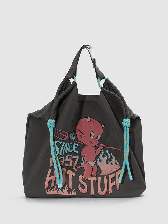 Textile Shell Cartoon Devil Print Tote Bag