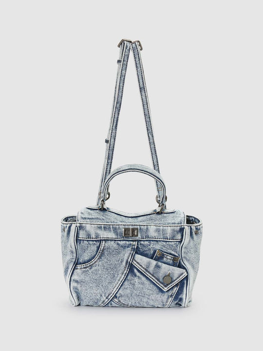 Handle Denim Backpacks