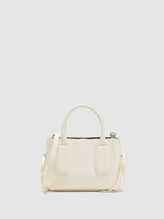 Faux Leather Structured Top Handle Shoulder Bag