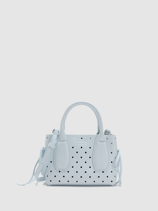 Faux Leather Perforated Dot Shoulder Bag
