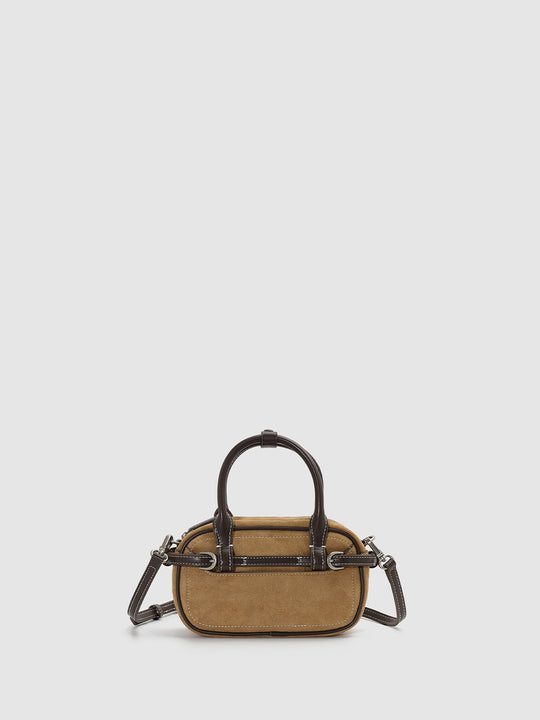 Structured Mini Textile Crossbody Bag With Top Handle
