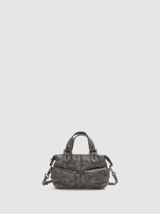 Top Handle Artificial Leather Crossbody Front Pocket Handbag