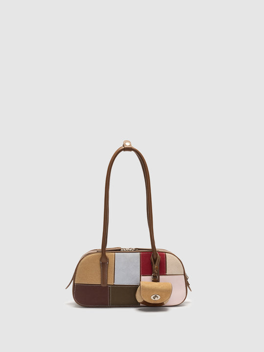 Patchwork Artificial Leather Shoulder Bag With Coin Purse