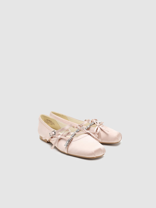 Satin Bow Rhinestone Detail Embellished Pumps