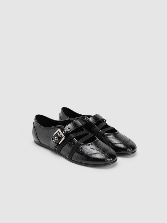 Strappy Buckled Synthetic Leather Dance Shoes