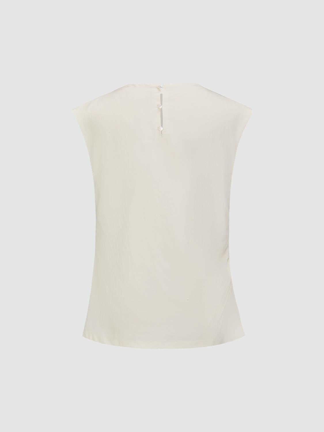 High Neck Sleeveless Basic Shirt