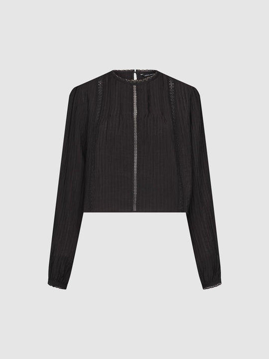 Lace Broderie Insert Overhead Shirt