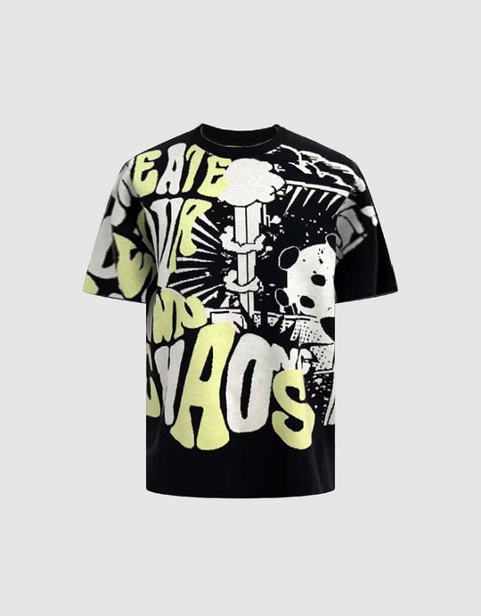 Printed Knitted T-Shirt