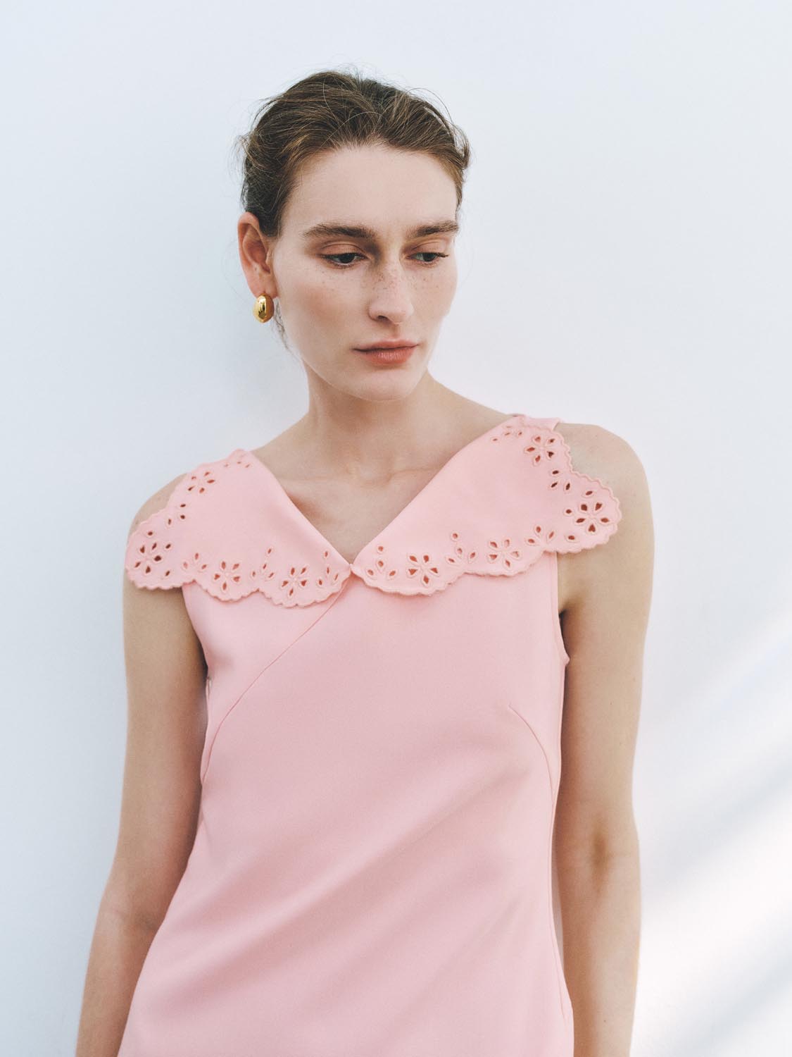Frill Lapel A-Line Maxi Dresses