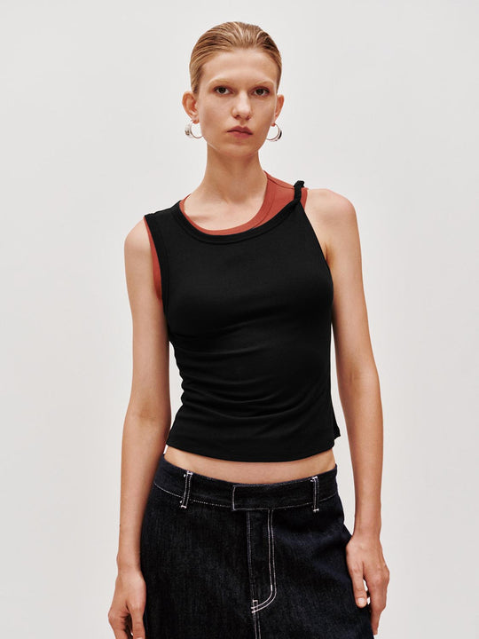 2 In 1 Contrast Vest Top