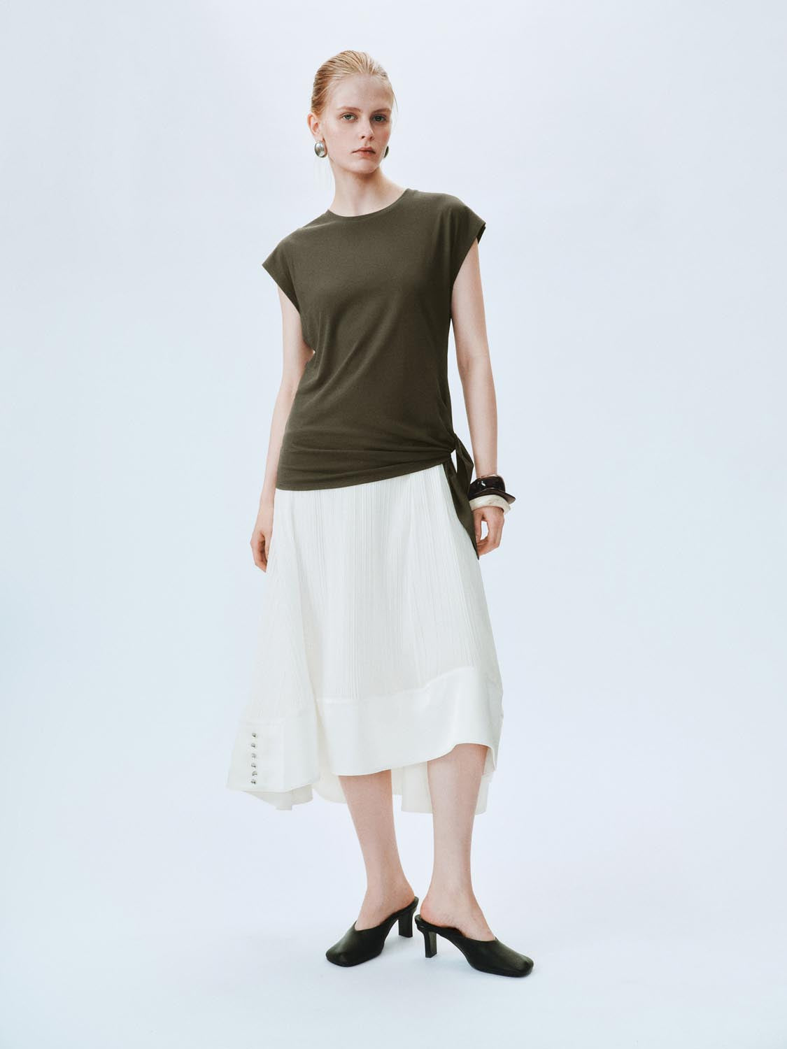 Paneled A-Line Maxi Skirts