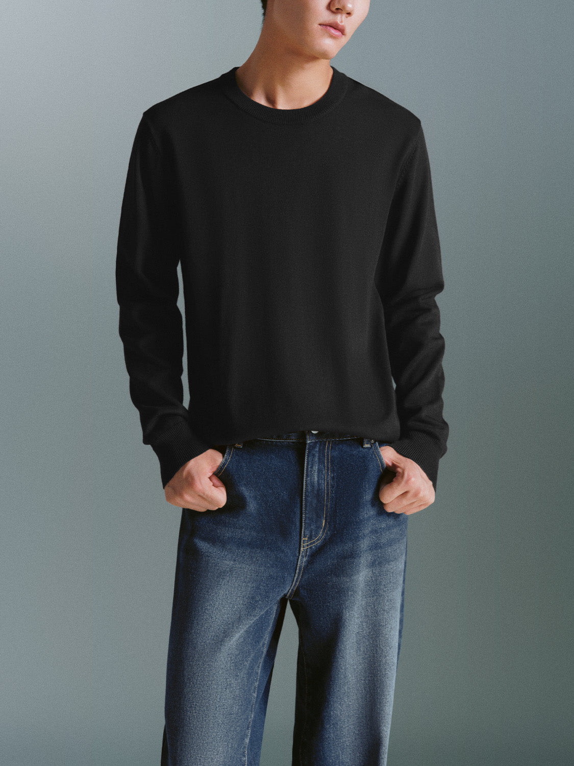 Crew Neck Knitted T-Shirts