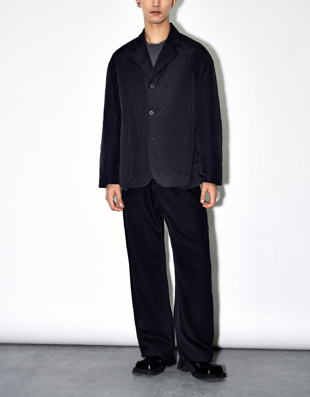 Notch Lapel Padded Coat